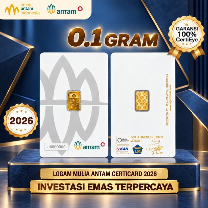 Antam 0.1 gr Certicard / Logam Mulia 0.1 Gram Antam 2026