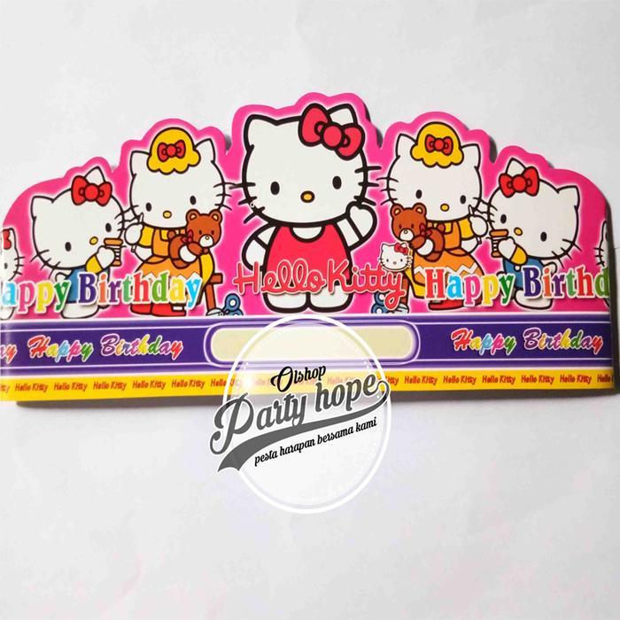 topi ultah hello kitty / topi lingkar hello kitty / topi hello kitty