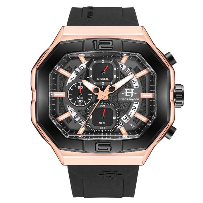 Jam Tangan pria Evan Jayden chronograph Water resistant