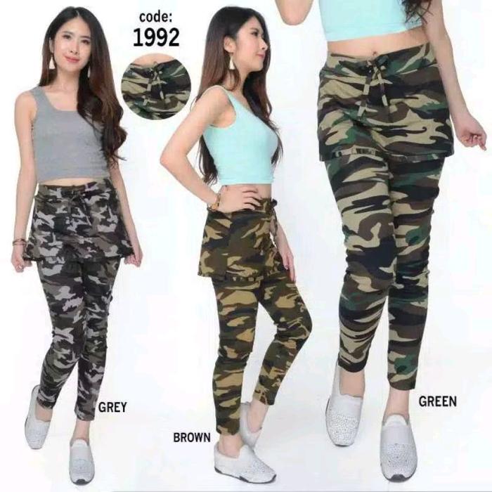 celana rok senam army/loreng