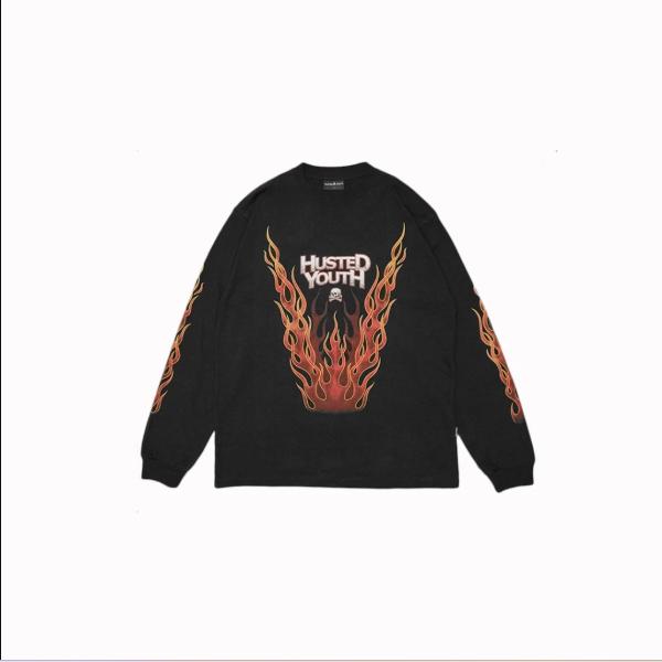 HUSTED KAOS HITAM LENGAN PANJANG KLASI BLACK LONGSLEEVE