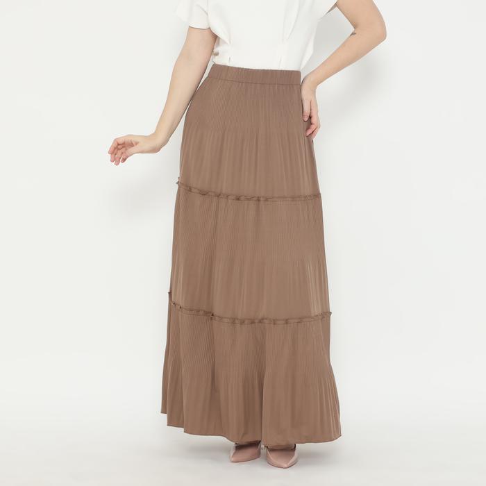 Eiza by duapola Rok Panjang Ruffle Cake Susun Maxi 3276 - Cokelat Moka