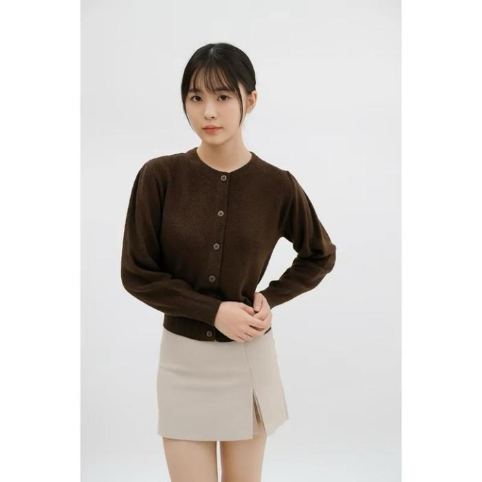 Daisy Cardigan Rajut Knitwear Wanita Acrylic Elegan Panjang Atasan Outer Sweater Baju Kardigan Crop 