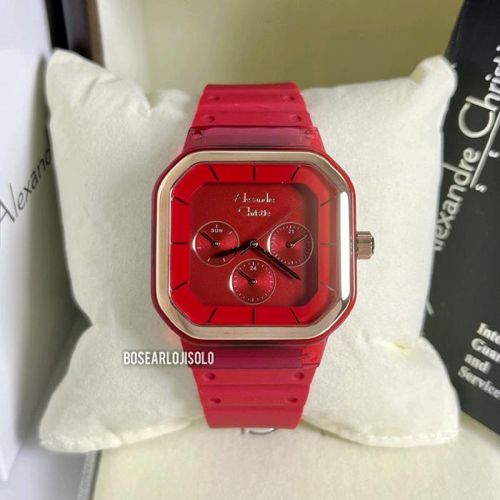 JAM TANGAN WANITA ALEXANDER CHRISTIE AC 2811 RED ORIGINAL