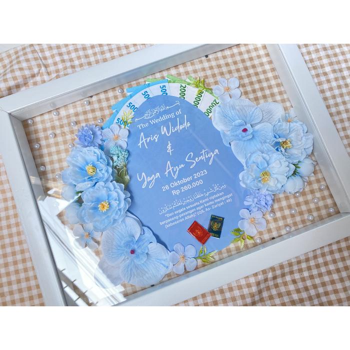 MAHAR PERNIKAHAN 40X30 CM  CUSTOM MAHAR PERNIKAHAN 3D  SOUVENIR PERNIKAHAN  BINGKAI MAHAR AKRILIK 40