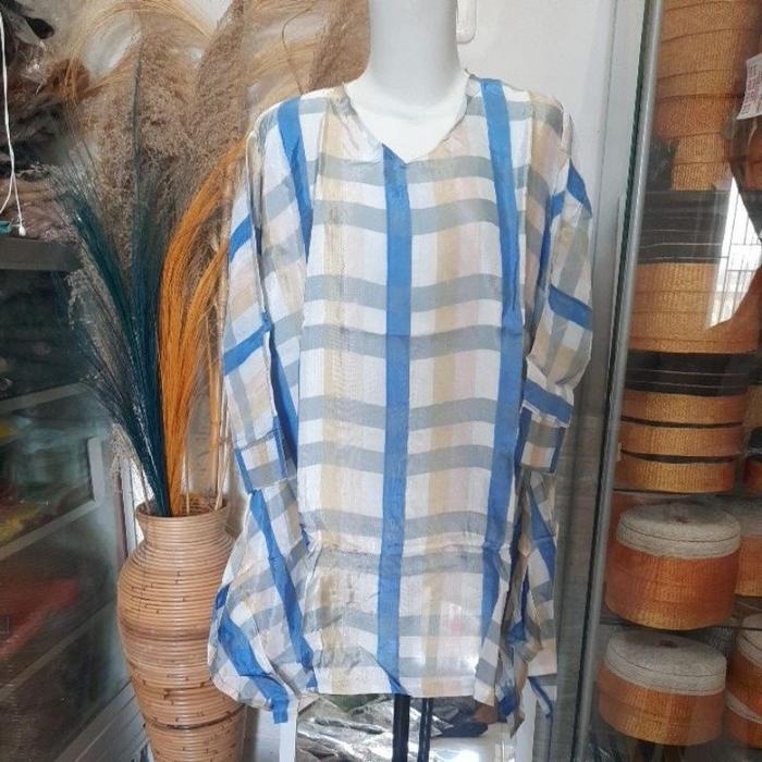 Baju bodo modern berbahan organza motif kotak