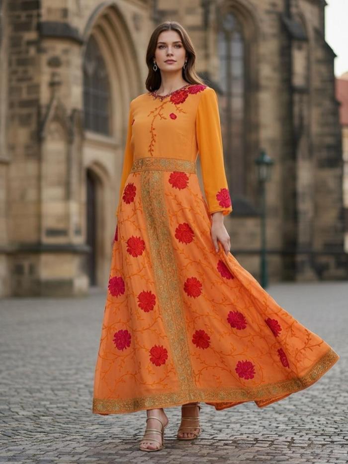Sonayna - "Briar Rose" Embroidered Dress Premium Silk ( Limited Edition! )