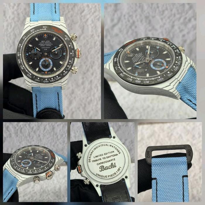 Jam Tangan Mewah Terbaru RLX lRolexDaytona DIW Swiss Automatic Movement 40mm Blue Dial Carbon