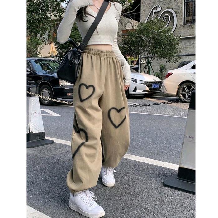 CELANA JOGGER WANITA JOGGER LOVE KOREAN STYLE Casual