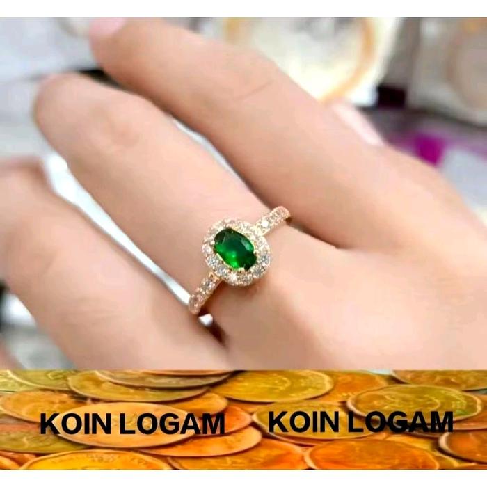 Toyo Shop313 Cincin Permata Warna Warni Design Modern Paling Laris di TikTok Koin Logam Titanium Wan