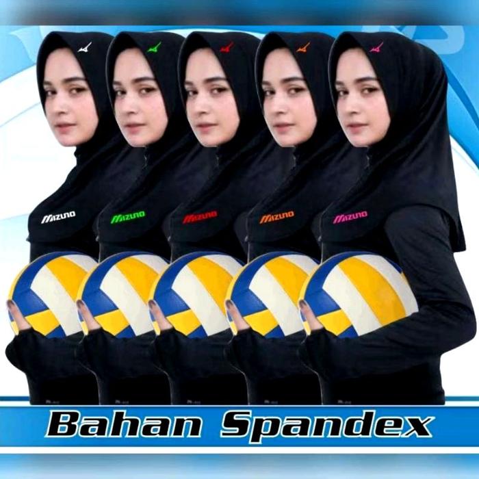 Hijab pet voli - jilbab instan varian color volleyball - kerudung wanita olahraga dewasa Spandex Teb