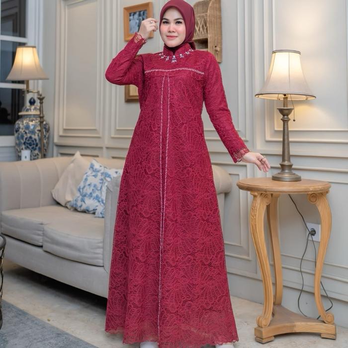 Syahid Kebaya Gamis Burkat Gliter GaMIS BURKat Mewah Wanita Muslim Pesta Lebaran Kondangan Dewasa Re