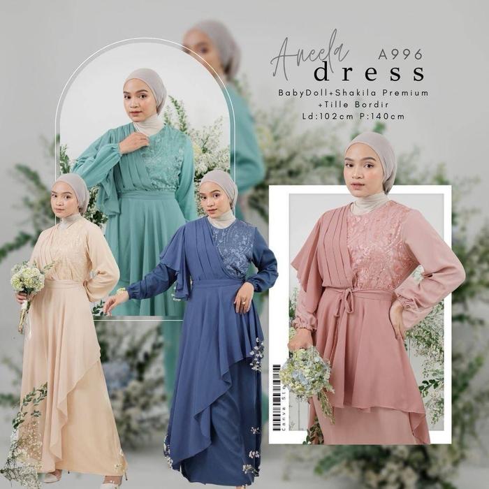 Anella Dress Maxy + Baby Doll + Shakila Premium Mix Ceruty+Tille Bordir