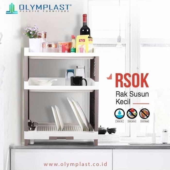 READY Olymplast Rak Piring Plastik Susun 3 RSOK 03 Penyimpanan Dapur Gelas Serbaguna