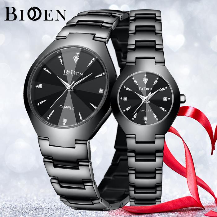 BIDEN Jam tangan Couple Mode Santai Tahan Air Kuarsa jam tangan pria jam tangan wanita YN0104
