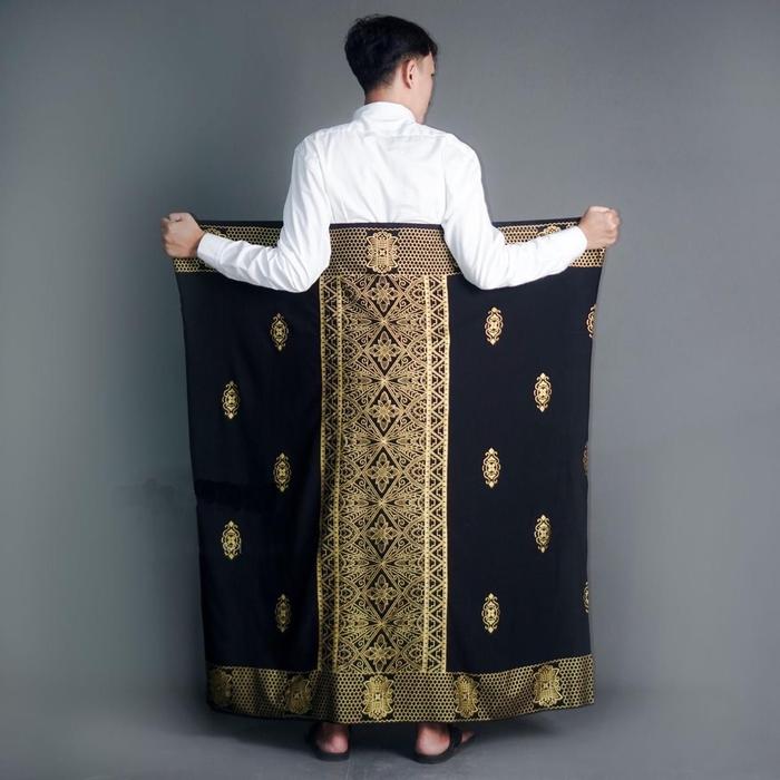 KRISNA JAYA - Sarung Batik Sarang Tawon bahan RAYON SUPER dewasa Pria Semua musim Gray