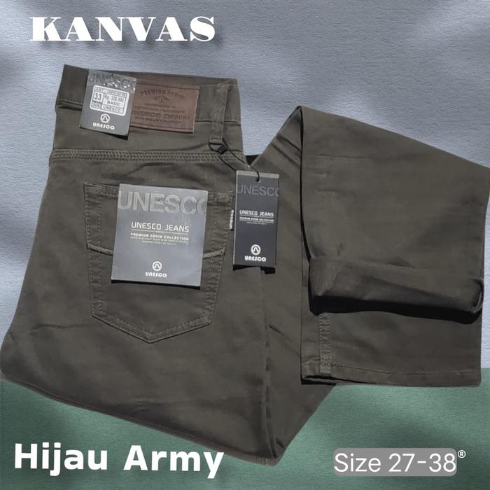 Celana kanvas unesco Original - Celana Kanvas Pria-Celana Panjang Pria-unesco