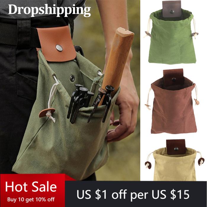 Baru Portabel Luar Ruangan Foraging Tas Bushcraft Kanvas