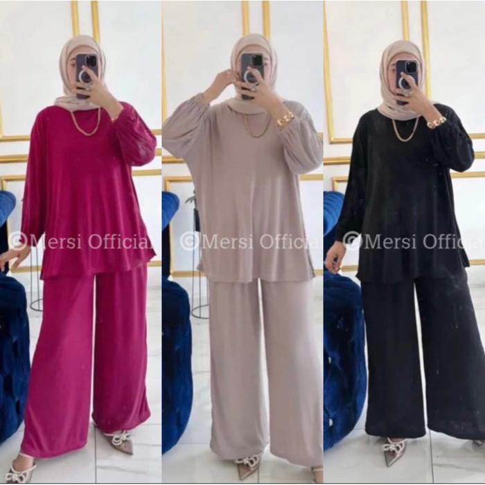 MERSI SAVA ONESET KNIT/ SETELAN RIB KNIT MODEL TERBARU MERSI
