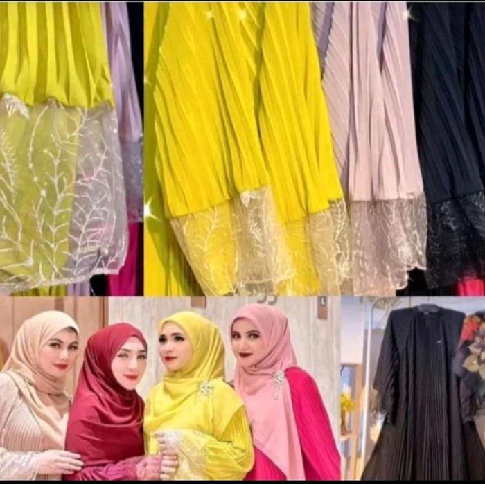 Dress Gamis Shellasaukia Wanita Dewasa Lebaran Remaja Muslim Mewah Pesta Maxi Nyaman Lembut Panjang 