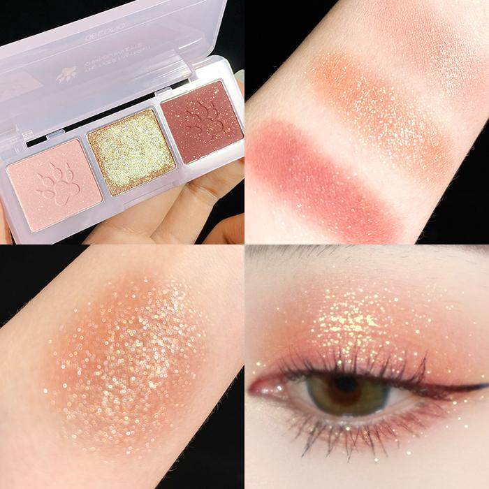 3 Colors Amazing Pastel Eyeshadow Palette Neon Pigments Long-lasting