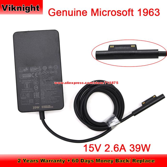 Genuine MICROSOFT 1963 39W Charger for Microsoft Surface Laptop Go