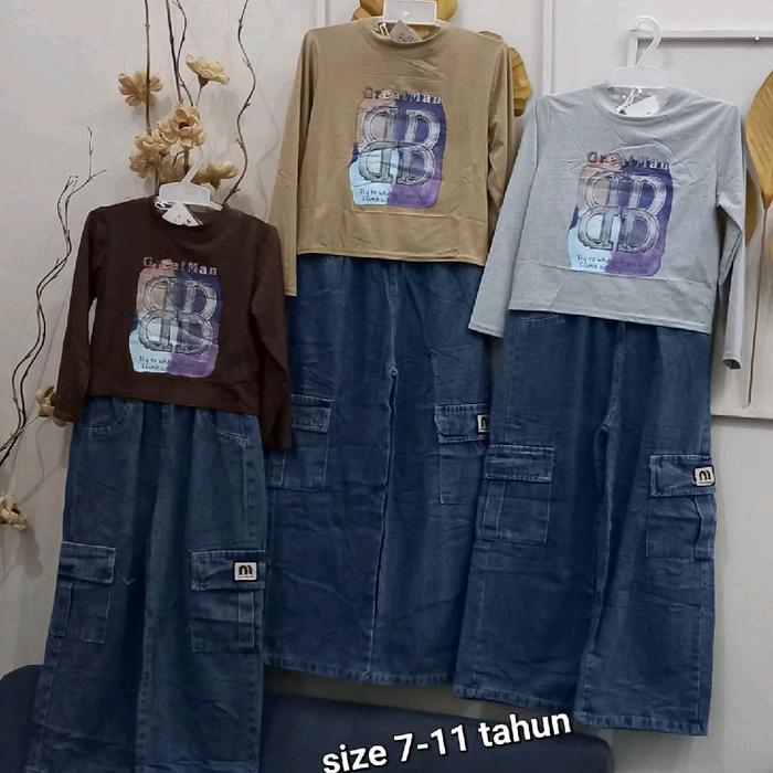 Ready stock  Set.kulot cargo import junior  Ecer Rp 105.000 Min.3 Rp 102.000