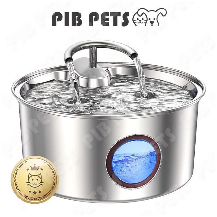 3.2L Stainless Water Fountain Kucing Stainless Tempat Minum Kucing Otomatis Water Fountain Kucing Wa