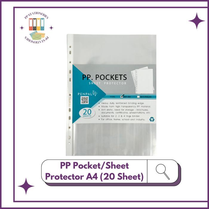 Penpal PP Pockets / Sheet Protector A4 PL-601 [20 Sheets]