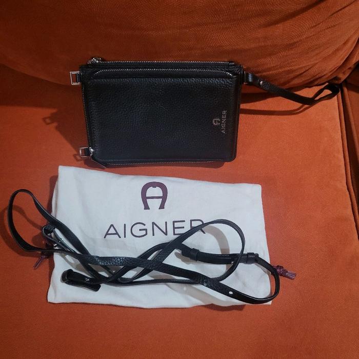 tas aigner kulit selempang utk wanita pria size 18-20 dg dustbag