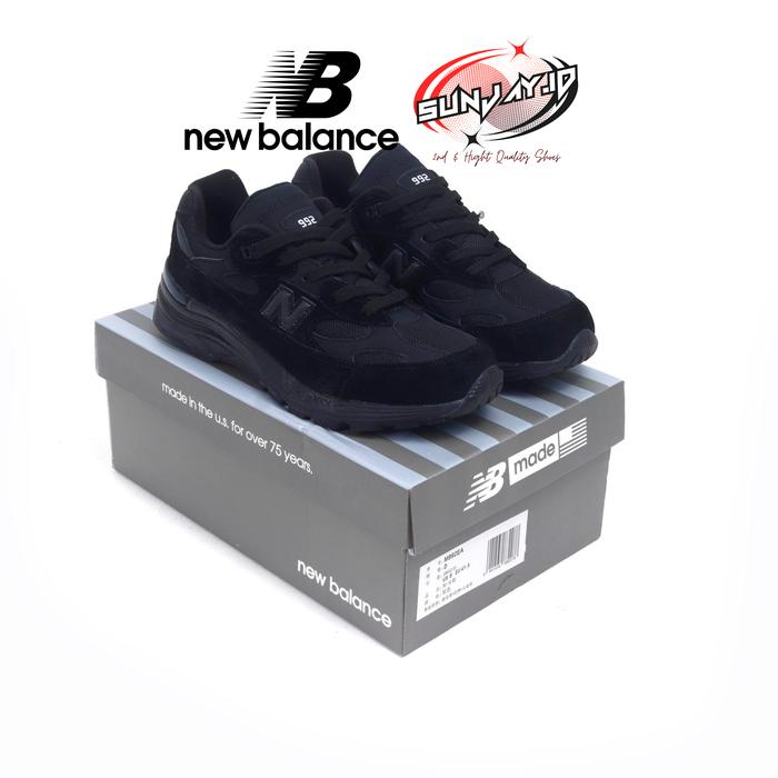 36,5/22,5 - Sepatu NB New Balance 992 Full Black Made In USA