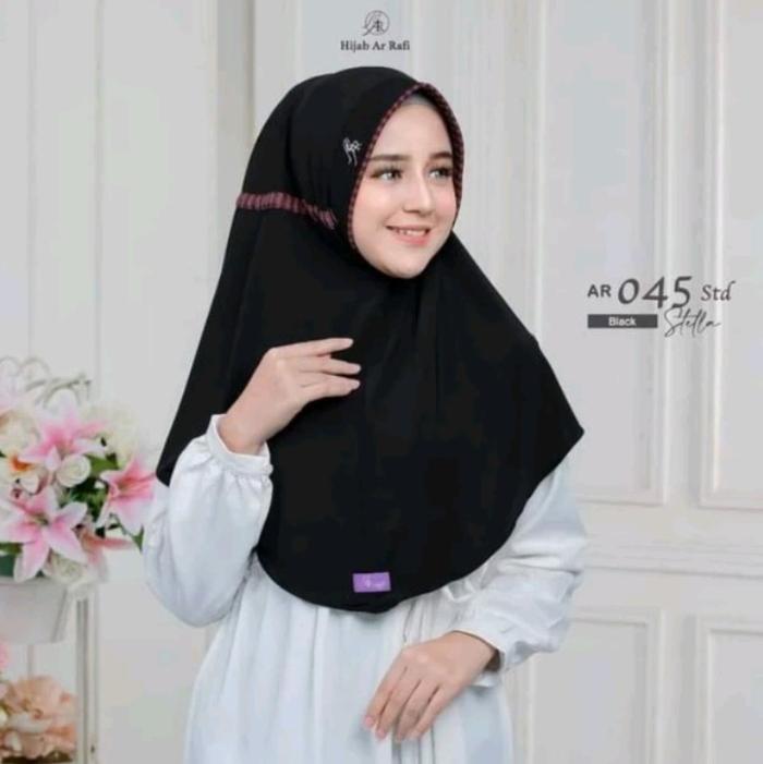 Hijab Instan Tali Serut Belakang Arrafi Katun - Cantik, Nyaman, Muslim, Santai, Kerudung, Panjang, R