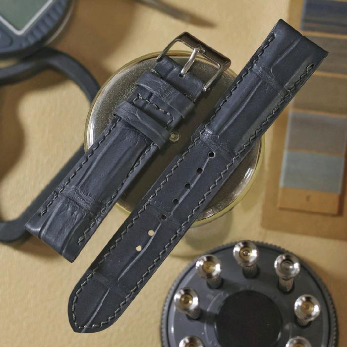 Crocodile Leather Watch strap - Grey