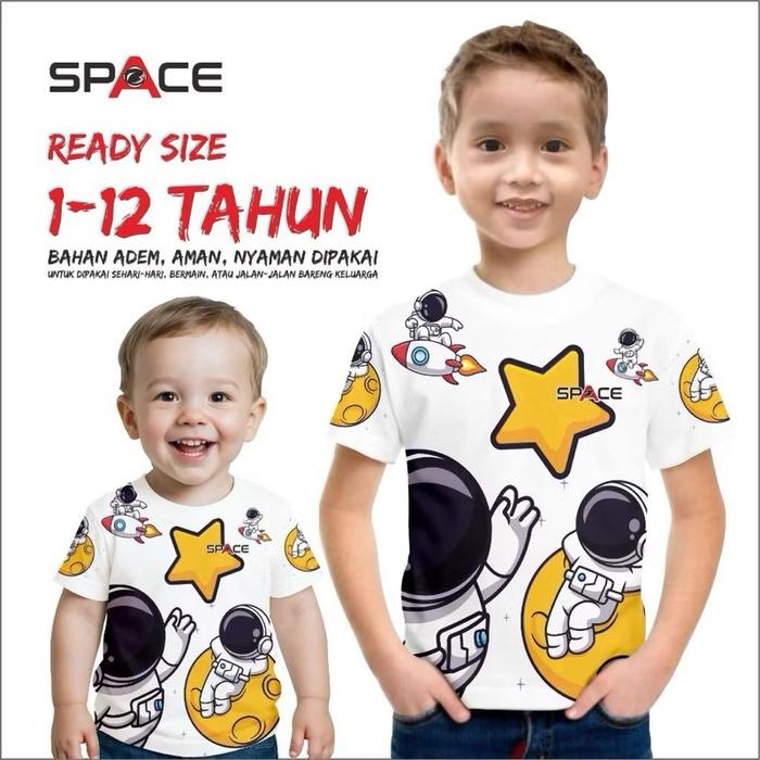 Baju kaos anak luar angkasa