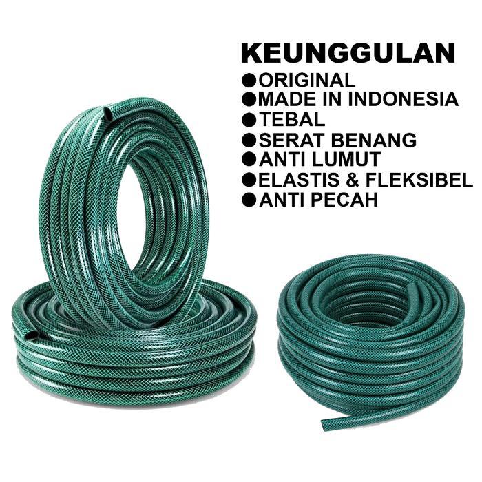 GEMUK Selang Air 10 Meter Anti Lumut / semprotan cuci motor / Selang Taman / Selang Benang Anyam Hij