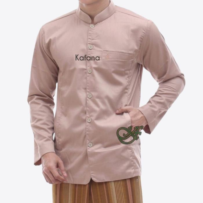 Terbaru Jasko Pria Dewasa | Baju Koko Semi Jas Bordir Terompah | Lengan Panjang | Katun Toyobo Motif