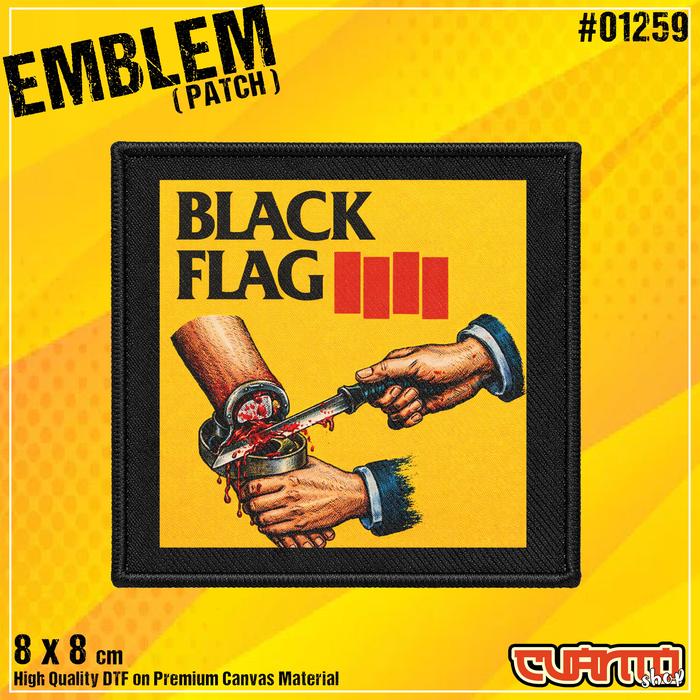 Patch Emblem Punk Rock BLACK FLAG Untuk Jaket Rompi Tas