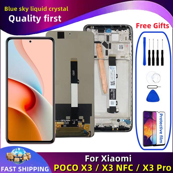 Original For Xiaomi POCO X3 LCD Touch Screen Digitizer Pro NFC Ln
