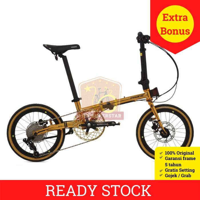 (COD) SEPEDA LIPAT 16 INCH PACIFIC ANALOG 2.2 CHROMOLY 10 SPEED CAKRAM HIDROLIK KASKADA Outdoor Port