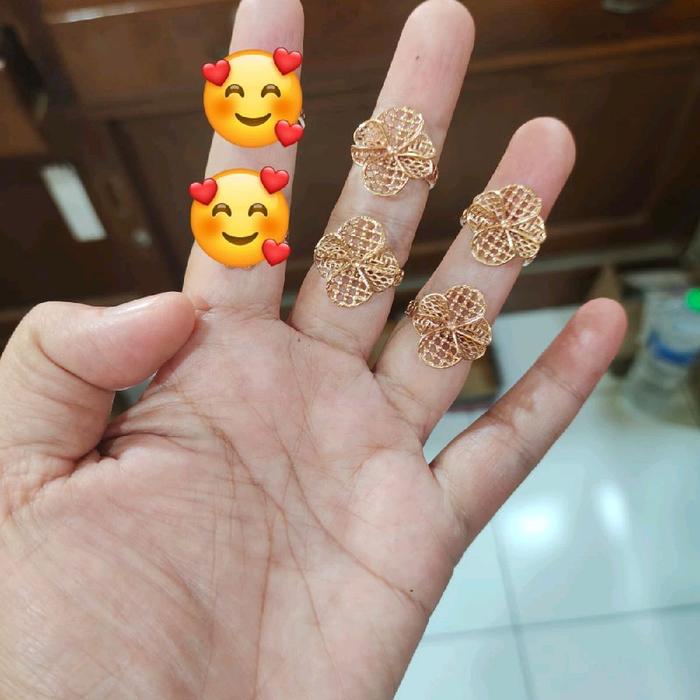 cincin swasa motif bunga krawang