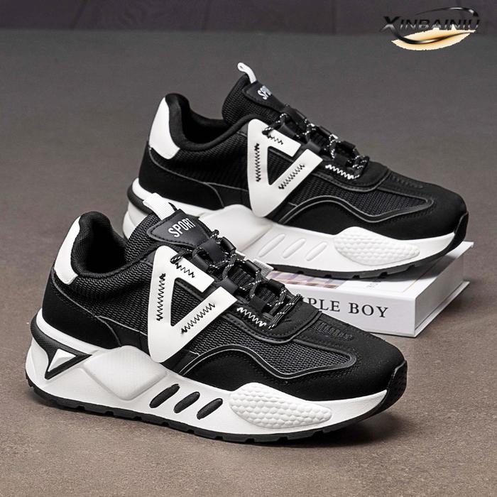 NEW Sepatu Sneakers Pria Sport Olahraga Anti Licin Tinggi 5/10cm