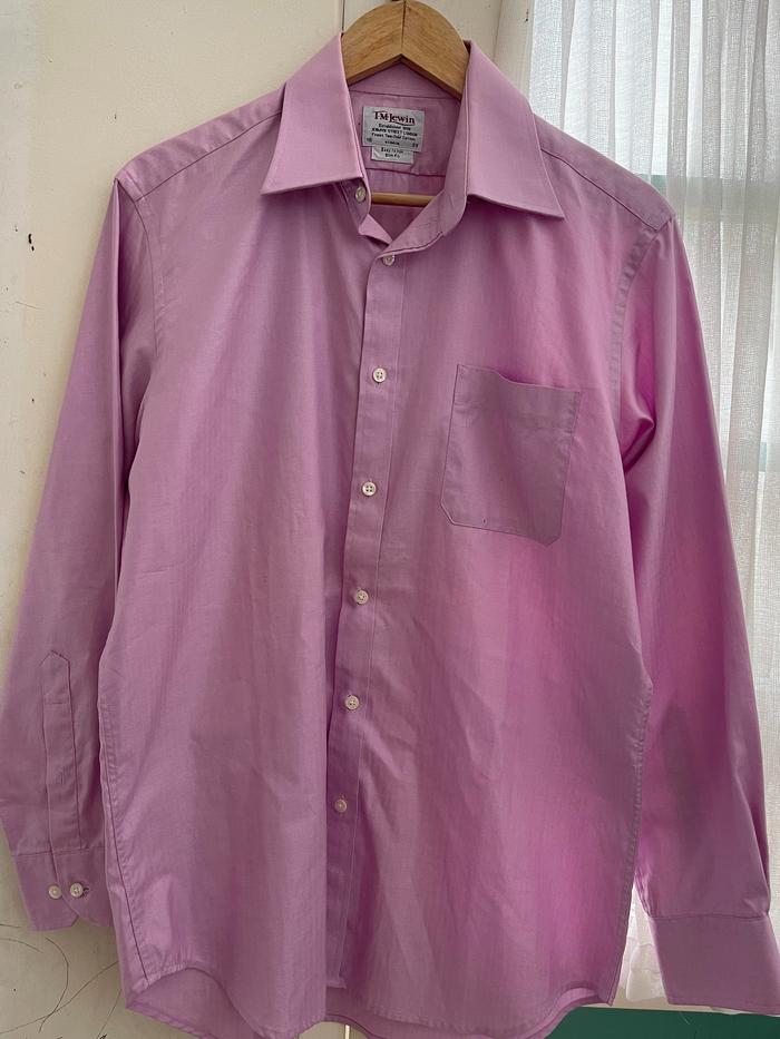 AUTHENTIC Kemeja Lengan Panjang Pria Pink TM Lewin Slim Fit Size 16