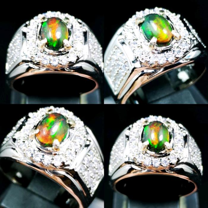 Cincin permata kalimaya blackCrystal super Jarong model oval ring black oval mewah top permata termu