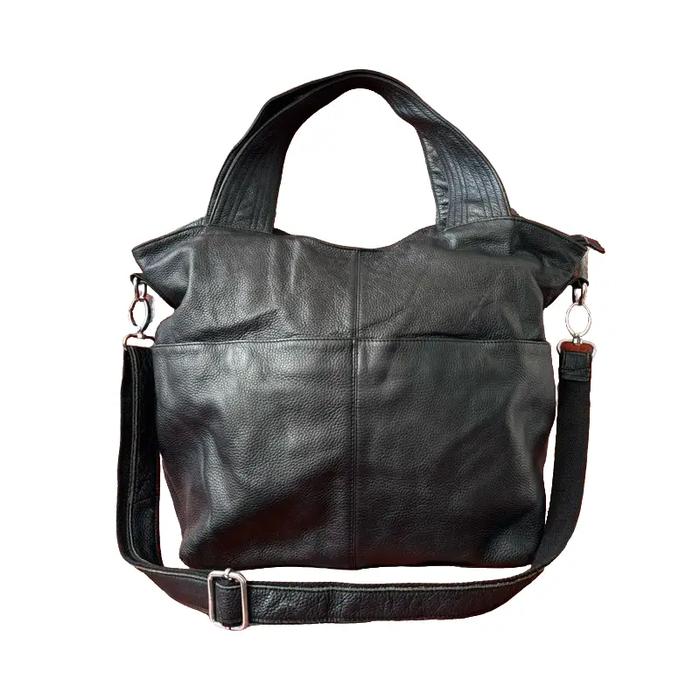 TAS SELEMPANG WANITA KULIT ASLI SECOND BRANDED HITAM / TAS TOTE WANITA KULIT ASLI SECOND
