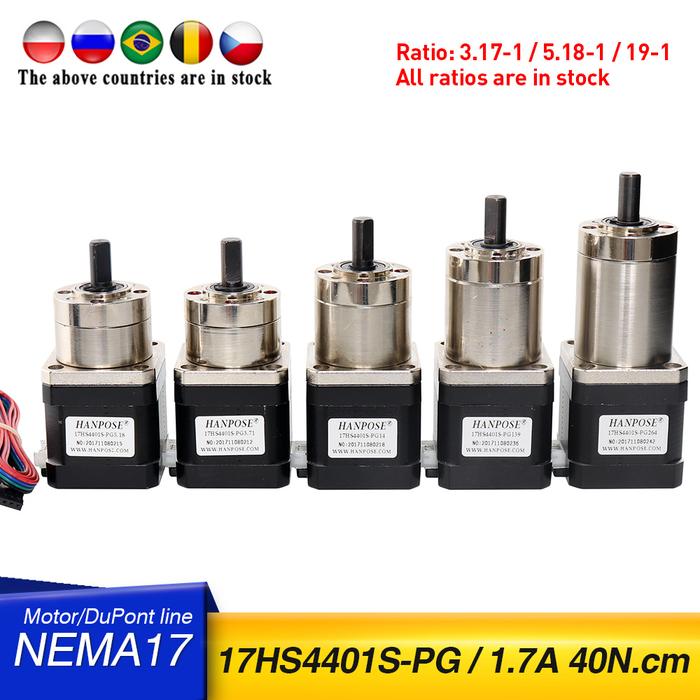 Stepper Motor 5.18-1 71-1 139-1 Nema17 Planetary geared Gearbox All