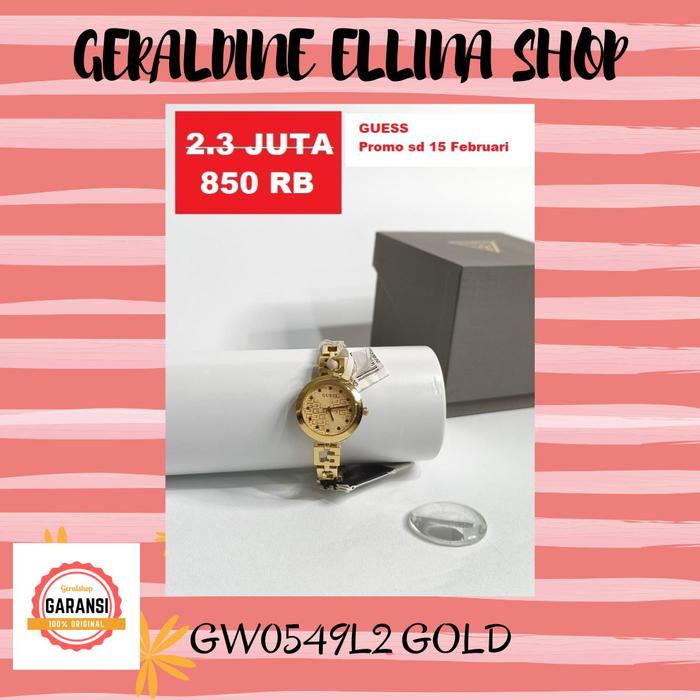JAM TANGAN WANITA GUESS ORIGINAL SERI GW0549L2 GOLD