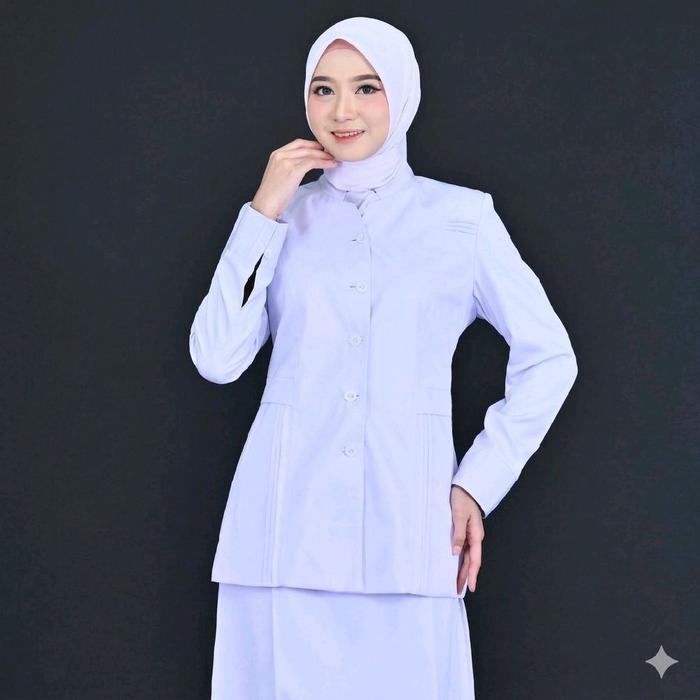 Seragam Putih Rok Putih ASN Wanita, Seragam NAKES Wanita Putih Rok Putih, Baju Dinas Wanita Putih Ro