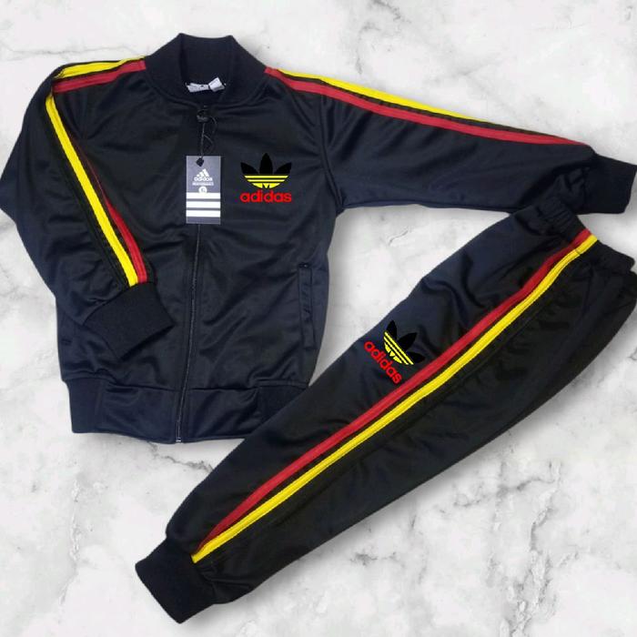 jaket stelan anak adidas jerman laki-laki dan perempuan ukuran lengkap 1-12thn satu stel jaket + cel