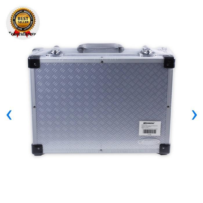 Krisbow Koper Kotak Perkakas Aluminium Case Toolbox 37 Cm 4 Partisi