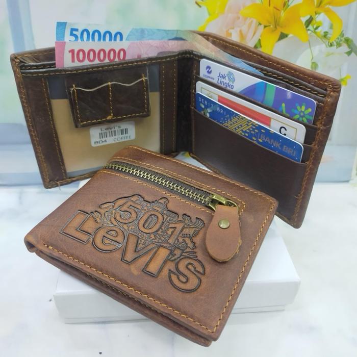 Cearbell augustine Dompet kulit pria import dompet kulit pria kulit basah resleting 804